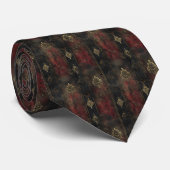 Perzische Gouden Damask Zwarte Patroon (4) Stropdas (Opgerold)