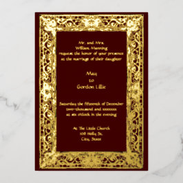  Perzische grens bruiloft Folie Uitnodiging