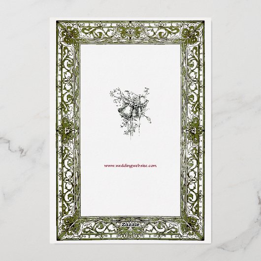  Perzische grens bruiloft Folie Uitnodiging (Achterkant)