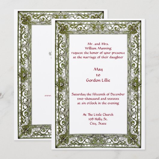 Perzische grens bruiloft Kaart (Voorkant / Achterkant)