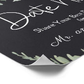 Perzische groene marinepasta Floral Datum acht tek Poster (Hoek)