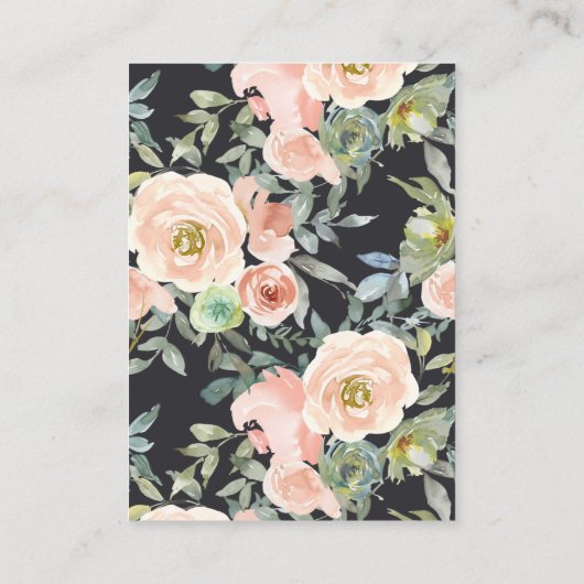 Perzische groene marinepasta Floral Wedding Informatiekaartje (Achterkant)