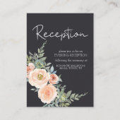 Perzische groene marinepasta Floral Wedding Informatiekaartje (Voorkant)