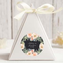 Perzische groene marinepasta Floral Wedding Ronde Sticker