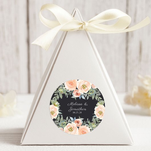 Perzische groene marinepasta Floral Wedding Ronde Sticker