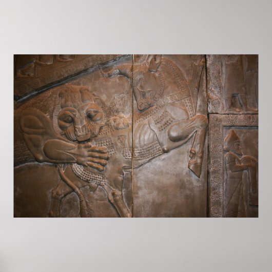 Perzische hulpverlening: leeuw en bull poster (Voorkant)