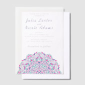 Perzische Juweel Boog Ordinaat Mandala bruiloft Vellum Uitnodigingen (Offset)