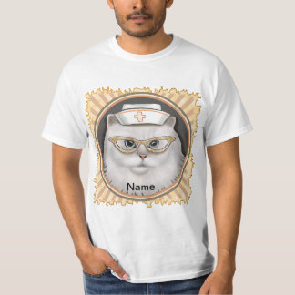 Perzische kat aangepaste verpleegster t-shirt