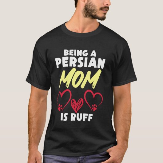 Perzische Kat ALS PERZISCHE MOEDER IS HET RUFF Gra T-shirt (Voorkant)