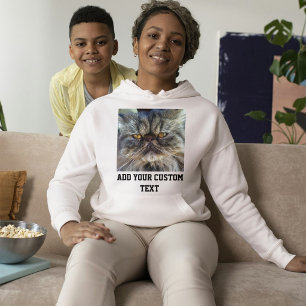 Perzische Kat As En Aangepaste Zwarte Tekst Huisdi Hoodie