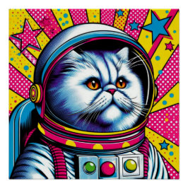 PERZISCHE KAT-ASTRONAUT 2 PERFECT POSTER