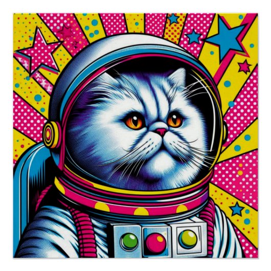 PERZISCHE KAT-ASTRONAUT 2 PERFECT POSTER (Voorkant)