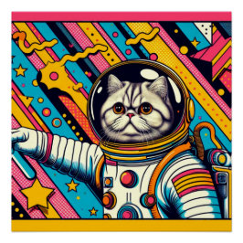 PERZISCHE KAT-ASTRONAUT 3 PERFECT POSTER