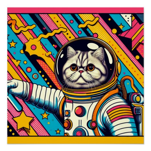 PERZISCHE KAT-ASTRONAUT 3 PERFECT POSTER (Voorkant)