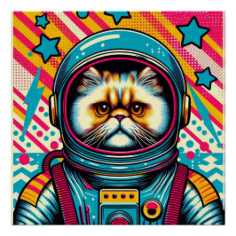 PERZISCHE KAT-ASTRONAUT 4 PERFECT POSTER