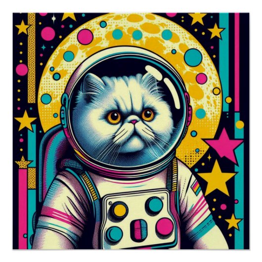PERZISCHE KAT-ASTRONAUT 5 PERFECT POSTER (Voorkant)