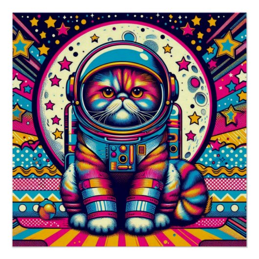 PERZISCHE KAT-ASTRONAUT 6 PERFECT POSTER (Voorkant)