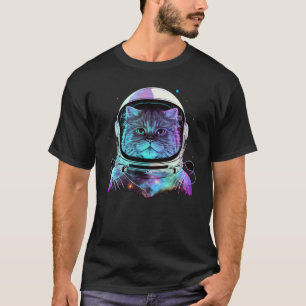 Perzische Kat Astronaut Buitenruimte Kleurrijke Ka T-shirt