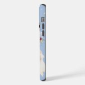 Perzische kat Blauw Bloemen iPhone Hoesje (Linkerkant)