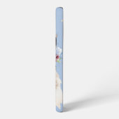 Perzische kat Blauw Bloemen Samsung Galaxy Hoesje (Linkerkant)