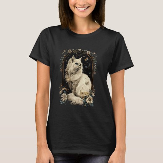 Perzische Kat Bloem T-shirt (Voorkant)