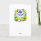 Perzische kat bloemen gepersonaliseerde verjaardag kaart (Achterkant)