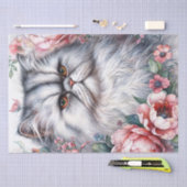 Perzische Kat Bloemen Waterverf Kunst Tissuepapier (Craft)