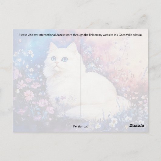 Perzische kat - Briefkaart (Achterkant)