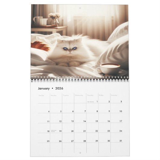 Perzische kat charme het hele jaar lang 20XX Kalender (Jan 2026)