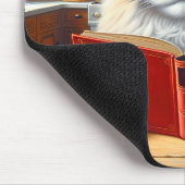 Perzische kat die een boek leest muismat (Hoek)