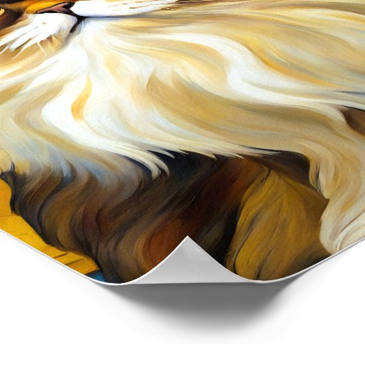 Perzische Kat Dier Schoonheid Kleurrijk Poster (Hoek)