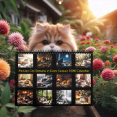 Perzische kat droomt in elk seizoen 20XX Kalender