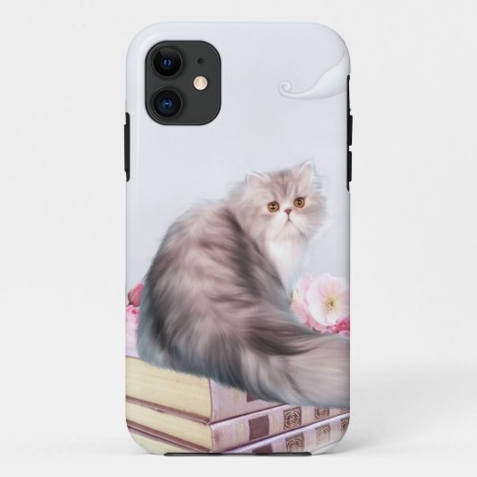 Perzische kat en boeken Case-Mate iPhone case (Achterkant)