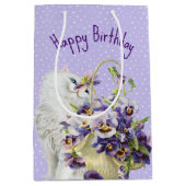 Perzische kat en mandje medium cadeauzakje (Voorkant)