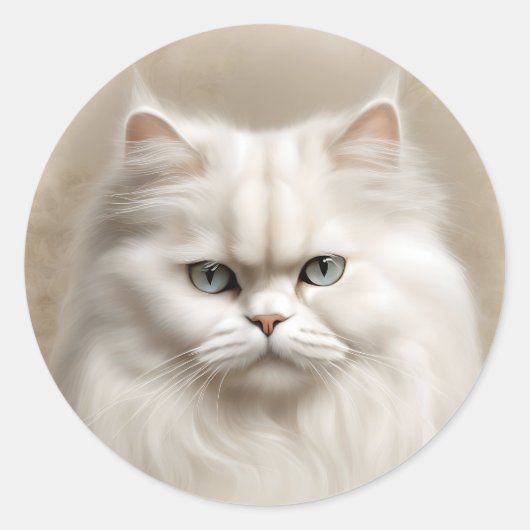 Perzische kat Feline Elegant Ronde Sticker (Voorkant)