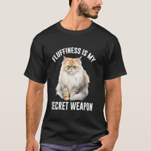 Perzische Kat FLUFFINESS IS MIJN GEHEIME WAPEN Gra T-shirt