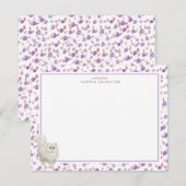 Perzische kat gepersonaliseerde briefpapier notitiekaartje (Voorkant / Achterkant)