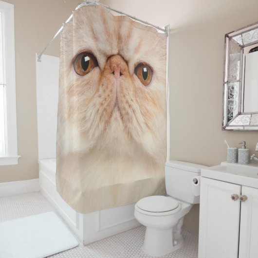 Perzische Kat Gezicht Douchegordijn (In situ)