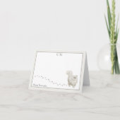 Perzische kat grijs grens monogram naam gevouwen bedankkaart (Voorkant)