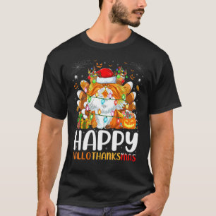 Perzische Kat Halloween Kerstmis Gelukkig Hallotha T-shirt