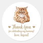 Perzische kat huwelijksgunststickers ronde sticker (Voorkant)