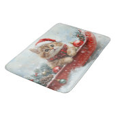 Perzische kat in slee laat het sneeuwen Kerstmis Badmat (Gekanteld)