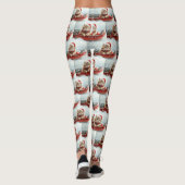 Perzische kat in slee laat het sneeuwen Kerstmis Leggings (Achterkant)