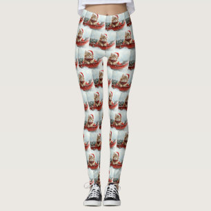Perzische kat in slee laat het sneeuwen Kerstmis Leggings