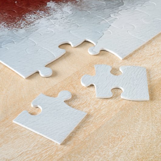 Perzische kat in slee laat het sneeuwen Kerstmis Legpuzzel (Zijkant)