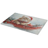 Perzische kat in slee laat het sneeuwen Kerstmis Snijplank (Hoek)