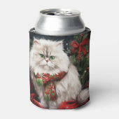 Perzische Kat in Sneeuw Kerstmis Blikjeskoeler (Blikje Voorkant)