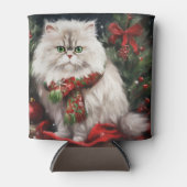 Perzische Kat in Sneeuw Kerstmis Blikjeskoeler (Voorkant)