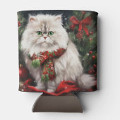 Perzische Kat in Sneeuw Kerstmis Blikjeskoeler (Achterkant)