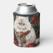 Perzische Kat in Sneeuw Kerstmis Blikjeskoeler (Blikje Achterkant)